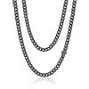 PROSTEEL 6MM 60CM Collana Nero Uomo Catena Cubana Miami, 6/9/12MM Collane Uomo Acciaio Inox, Impermeabile, Regalo Compleanno, 45-76CM, Punk Hiphop