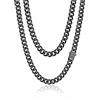 PROSTEEL 9MM 50CM Collana Nero Uomo Catena Cubana Miami, 6/9/12MM Collane Uomo Acciaio Inox, Impermeabile, Regalo Compleanno, 45-76CM, Punk Hiphop