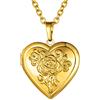 GoldChic JEWELRY Collana Donna Medaglione Portafoto da Donna Oro Rosa con Medaglione Collana Personalizzata con Cuore per Immagini Gioielli con Fiori Regali per i Genitori