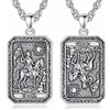 INFUSEU Collana Tarocchi, Carta della Morte Carte Dei Tarocchi Amuleto Portafortuna Retrò Dello Zodiaco Ciondolo Visione Bifacciale Gioielli Vintage Regali Con Costellazioni per Uomini E Donne