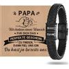 XUANPAI Regalo per la festa del papà, bracciale da uomo con incisione, cinturino in pelle con nome, braccialetto personalizzato, per uomo, gioiello da uomo, ideale come regalo per papà, compleanno