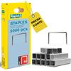 Rapid Confezione da 5000 Graffe N.53/6 per Tessuto e Decorazioni in Acciaio Zincato, Struttura a Filo Fine, Lunghezza Gamba 6 mm