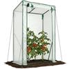 VOUNOT® Serra da Giardino a Tetto Inclinato 100x50x150 cm, Porta Avvolgibile, Copertura PE Rinforzato 135g/m² e Telaio in Acciaio per Pomodori, Orto, Fiori e Piante, Bianco