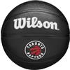 Wilson Mini Pallone da Basket NBA Team Tribute, Dotato di Canali di Precisione ePresa Dinamica, Con Stabilità Dell'Aria Migliorata, Approvato NBA, Squadra: Toronto Raptors, Colore: Nero, Taglia: 3