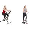 Sunny Health & Fitness Sunny Health and Fitness Row-N-Ride™ PRO Squat Assist Trainer, Rowing Machine w/Digital Monitor + Twister Stepper Machine, Height Adjustable Stepper w/ Handlebars & LCD Monitor