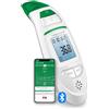 medisana TM 750 connect digitale 6in1 termometro clinico Termometro auricolare per neonati, bambini e adulti, termometro frontale con allarme visivo di febbre, funzione di memoria e Bluetooth