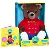 Gipsy Toys - Peluche piccolo orso marrone interattivo, racconta di storie e contine edizione speciale compleanno 50 anni - 28 cm - marrone e rosso - venduto in confezione regalo