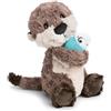 NICI Oda morbida lontra di peluche con pesce, da coccolare e per giocare, per bambini e adulti, ottima idea regalo, 25 cm, grigio - 62648