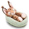 NICI Morbido caracal di peluche, 12 cm, marrone - 62874 | Addormentato in un cestino, soffice e coccoloso per gioco e tenerezza, ideale per bambini e adulti, bella idea regalo