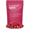 BAM Frutta Liofilizzata e Disidratata - Snack Croccante - Fragole o Lamponi Naturali - Ideale per Dolci Senza Zucchero e Snack Sani, Senza Glutine, 40g