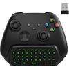MoKo Mini Tastiera Retroilluminata Verde Compatibile con Xbox One Controller/Series X/S, 2,4G Ricevitore Wireless con Cuffia e Audio Jack Compatibile con Xbox-One/One S/Elite/2, Nero Antracite