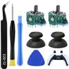 GENERIC Kit Riparazione Joystick Controller Compatibile con PS5, Set da 8 Pezzi con Stick Analogici di Ricambio, Cappucci a Fungo e Strumenti Inclusi per Riparare il Controller