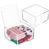BENECREAT 2 Scatola Trasparente con Coperchio Incernierato, Scatole Portaoggetti In Acrilico Quadrate Da 9.9x9.9x6cm per Regali, Gioielli, Bomboniere, Artigianato