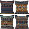 Aoihrraan Fodere per Cuscini Set di 4, Fodere Per Cuscini Con Motivo Boho Retro Geometria Bohémien Morbido Peluche Corto Quadrato Federa per Divano Camera da Letto Auto Sedia Casa Decoro 55x55cm