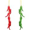 Tuxiaobu 2 corde di peperoncini artificiali decorativi artificiali realistici, finti peperoncini finti, ghirlanda vegetariana per decorazione della cucina messicana, oggetti di scena per fotografia