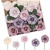 N&T NIETING 50 rose decorative fiori artificiali con steli di rose, per feste di nozze fai da te, San Valentino, festa della mamma, baby shower, decorazione della casa, sfumatura