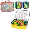 Rexmica 4 Pezzi Sacchetti Portaoggetti per Giocattoli, Borsa per Trasporto per Puzzle, Blocchi di Costruzione, Giochi da Tavolo, Borsa da Viaggio per Vari Piccoli Giocattoli (Solo Borse)
