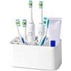 MHTECH Portaspazzolino Elettrico per Tutti i Tipi di dentifricio e spazzolino da Denti, può Essere posizionato sul Tavolo o sul Supporto a Parete (Bianco)