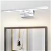 Homefire Luce a parete per specchio da bagno LED - 6W 30cm Illuminazione a parete impermeabile IP44 bianconeutro 4000K moderna Lampada da parete per cantina cucina armadio da bagno cromato