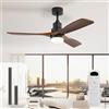 Sofucor 132cm Ventilatore da Soffitto con Luce, Dimmerabile 3CCT, Telecomando, 6 Velocità, Timer, DC Silenzioso Lampada Ventilatore Soffitto in Legno per Camera