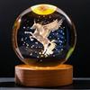 TINGMEIBESTLY Luce notturna a sfera di cristallo 3D, 80 mm, a forma di animali, lampada notturna con base in legno, decorazione regalo per uomini, donne, bambini, ragazzi, ragazze, adolescenti