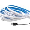 Cleiscry 5V COB LED Striscia Luce 400LED/M 5mm Dotless Banda Flessibile Luci per Illuminazione Armadio Casa (Blu 460nm, 1M)