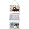 Zyiphor 13x18 cm Portafoto da Parete, Set Cornici Foto Multiple da Parete con Corda, Portafoto Multiplo Decorativo a Collage per Soggiorno, Camera da Letto e Ufficio, Bianco Invecchiato