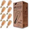 greenandco 8x lampadina a filamento LED Vintage | oro | E27 ST64 | 5W 400lm | 2000K bianco extra caldo | 360° | 230V | senza sfarfallio | non dimmerabile