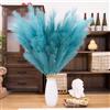 penepico Pampas Grass Decor Tall,Grandi Pampas Floreali Soffici 8 Pezzi 43/110cm,Fiori di Piume Lunghe per Disposizione di Matrimonio Boho Soggiorno (8 Pezzi 43/110cm, Verde Azzurro)