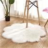 YDFYX Faux Pelliccia di Agnello di Pecora Tappeto,Pelliccia Sintetica Tappeto Vello di Pecora, per soggiorno, lunga pelliccia morbida, soffice, tappetino per il letto, divano (B-Bianco, 60 x 60cm)