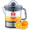 SOGO SS-5222 Spremiagrumi automatico, con caraffa da 0,7 litri con coperchio, potente e silenzioso, grigio e nero