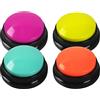 DUBUOZA 4 Pezzi Buzzer Button con 30 Secondi di Registrazione e Riproduzione Buzzer con Funzione di Registrazione Pulsanti per Cani per Allenamento e Giochi per Animali Domestici (4)