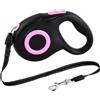 Kaslaider Guinzaglio Allungabile per Cani, Guinzaglio Retrattile Automatico 5m per Cani e Gatti Fino a 25kg, Guinzaglio Estensibile con Pulsante Blocco, Impugnatura Ergonomica Morbida, Design Anti-Groviglio