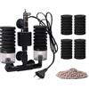 SWAWIS Filtri per Acquario Inferiori a 60L, Doppia Spugna Filtro con 2 Paia di Spugne e Palline Ceramica, per Filtrazione Colture Batteriche(S)