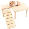 DDHHCP Piattaforma per criceti, accessori per gabbie, giocattoli in legno con scala, piattaforma 28 x 17 x 13,5 cm, scala 8 x 18 cm, ideale per piccoli animali come criceti e topi