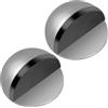 ECOSEAO Fermaporta da Pavimento Adesivo, 2 pezzi Fermaporta da Pavimento in Acciaio Inox, Ferma Porta da Pavimento con Paraurti in Gomma, Fermaporte per Tutti i Pavimenti Duri(Argento)