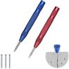 AMONENZ 2 Pezzi Punzoni per Metallo, AMONENZ 130mm Punzonatrice Automatica, con 3 Pezzi Punta di Ricambio, Punzone a Molla, per Metallo Tenero, Legno, Vetro