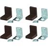cyclingcolors 4x ferramenta staffa angolare di fissaggio in metallo con copertura plastica da avvitare 90 gradi supporto mobile rinforzo murale universale fissaggio ripiano 20 kg marrone scuro