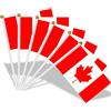 AhfuLife Canada Bandiere Tenute a Mano, 15 Bandiere Canada Piccole con Asta Bianca da 30 cm, per Celebrazioni Della Giornata Nazionale e Attività Sportiva, Coppa del Mondo, Decorazione per Feste