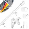DBREAKS 1.5M Kit Asta Bandiera Alluminio, 4 Sezioni Asta per Bandiera, Bianco