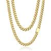 PROSTEEL 9MM 50CM Collana Oro Uomo Catena Cubana Miami, 6/9/12MM Collane Uomo Acciaio Inox, Impermeabile, Regalo Compleanno, 45-76CM, Punk Hiphop
