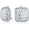 Bling Jewelry Semplice Geometrico Moda Casual Speckle Texture Martellato Quadrato Clip Su Orecchini Per Le Donne Non Forate Orecchie Piastra D'Argento