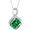 FJ Collana Infinito per Donna in Argento Sterling 925 Collana con Ciondolo Smeraldo Quadrato Taglio Principessa Gioielli Pietre Portafortuna Maggio per Donna