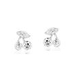 Crystalline Azuria Donna 18ct Placcato Oro Bianco Ciliegia Orecchini a Lobo con Bianco Cristalli di Zirconi