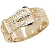 Old English Jewellers Anello da uomo in oro giallo 9 kt su argento con fibbia grossa, misura P Q R S T U V W X Y Z Z+1, Metallo