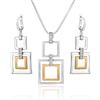 LillyMarie Set Di Gioielli Da Donna Con Catena In Argento E Pendente Rettangolare Dorato