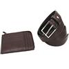 EGON VON FURSTENBERG Set Uomo Cintura Ecopelle Altezza Mm 35 Tg 125 E Portachiavi Pelle In Box Moro