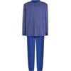 El Búho Nocturno Pigiama Uomo Cotone Lungo Leggero - 100% o Mistura - Intero Manica Lunga Maglia Righe Tasche - Set Due Pezzi Notte Casa Autunno Mezza Stagione, 100% Cotone, Blu 5105, XXL