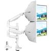 PUTORSEN Supporto per Monitor PUTORSEN per 2 Schermi da 17 a 49 Pollici - Fino a 20 kg per braccio, supporto extra-lungo regolabile in altezza e orientabile per un'ergonomia ottimale, VESA 75/100 mm.