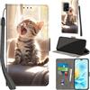 PHINIENLAND Cover per Honor 200 Lite custodia portafoglio Gatto | 3 scomparti carte, 1 tasca banconote, Chiusura magnetica, Supporto, Pelle PU flip cover per Honor 200 Lite